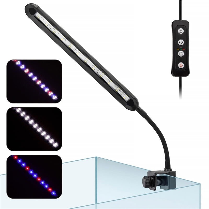 hygger Aquarium Mini Clip On Light with a clamp and adjustable neck