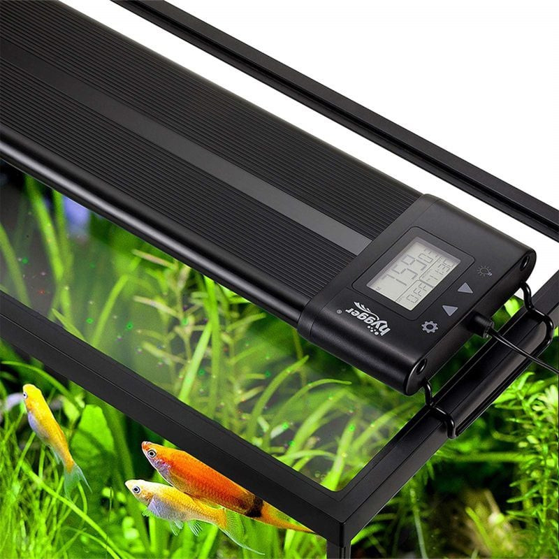 hygger HG957 planted aquarium bar light with display mounted on a planted tank